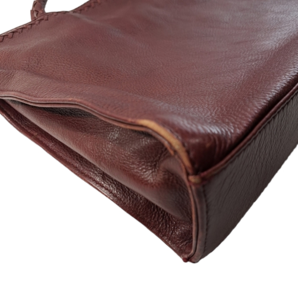Vintage Hidesign Genuine Leather Women's Burgundy Shoulder Bag - Picture 7 of 16